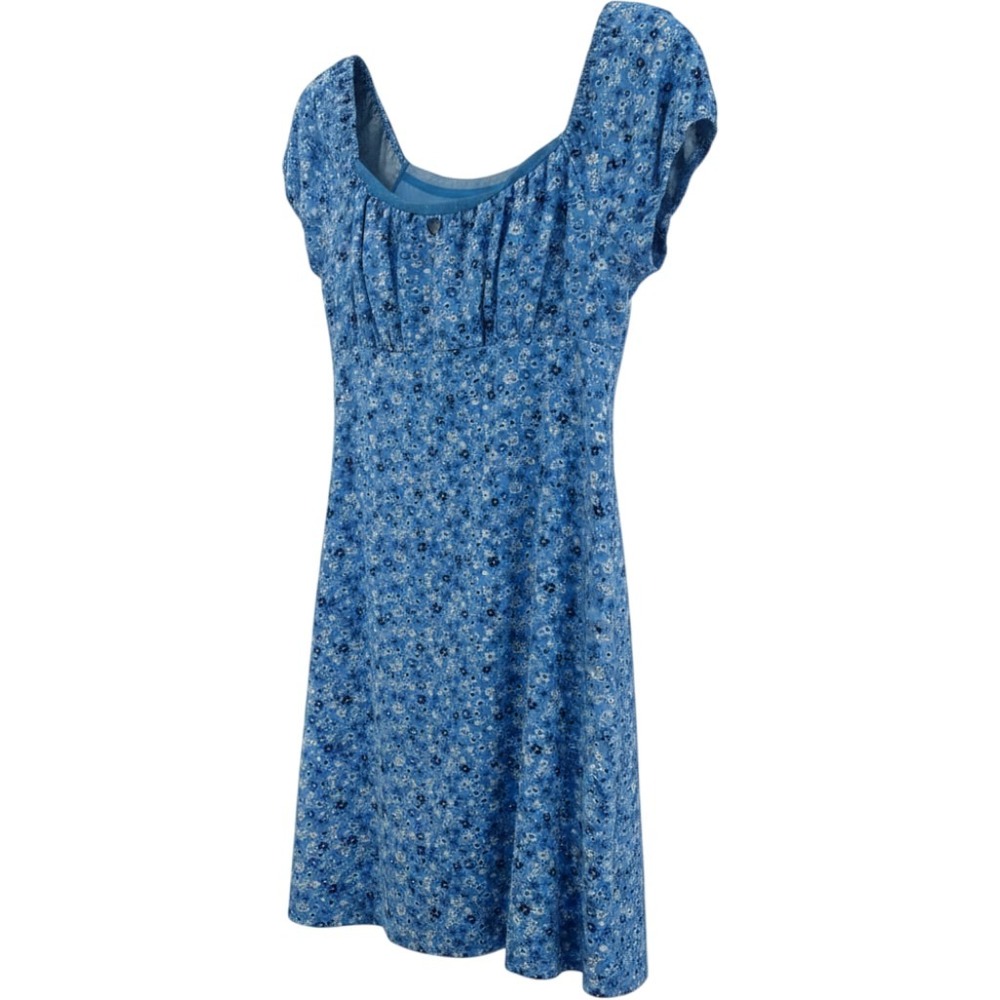 Fairycore Babydoll Ditsy Floral Ruched Bust Dress Small 4/6 Grill Romantic Blue